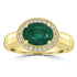 1.55ct   Emerald Rings with 0.17tct Diamond set in 18K Yellow Gold