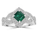 1.07ct   Emerald Rings with 0.35tct Diamond set in 14K White Gold