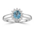 0.62ct  Aquamarine Rings with 0.2tct Diamond set in 14K White Gold