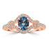 0.66ct Aquamarine Rings with 0.29tct Diamond set in 14K Rose Gold