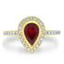 0.92ct Ruby Ring With 0.33tct Diamonds Set In 14K Yellow Gold