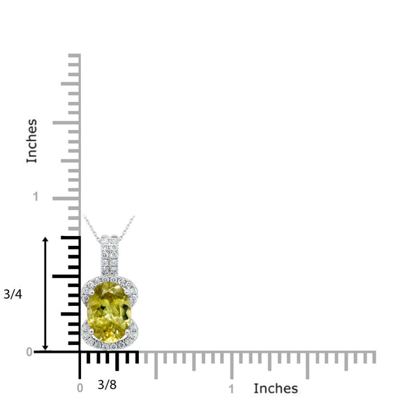 2.64ct Sphene Pendant with 0.22tct Diamonds set in 14K White Gold