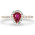 0.58Ct Ruby Ring With 0.32Tct Diamonds Set In 14K Rose Gold