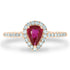 0.58Ct Ruby Ring With 0.32Tct Diamonds Set In 14K Rose Gold