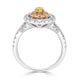 0.41Ct Yellow Diamond Ring With 0.97Tct Diamonds Set In 18Kt Two Tone Gold