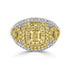 0.30Tct Yellow Diamond Ring With 1.20Tct Diamonds Set In 18Kt Two Tone Gold