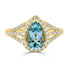 1.35Ct Aquamarine Ring With 0.32Tct Diamonds Set In 14Kt Yellow Gold