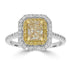 1.02ct  Yellow Diamond Rings with 0.51tct Diamond set in 18K Two Tone Gold