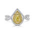 0.18Tct Yellow Diamond Ring With 0.41Tct Diamonds Set In 18Kt Two Tone Gold