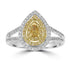 0.19ct  Yellow Diamond Rings with 0.53tct Diamond set in 18K Two Tone Gold