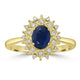 0.96ct Sapphire Rings with 0.15tct Diamond set in 18K Yellow Gold
