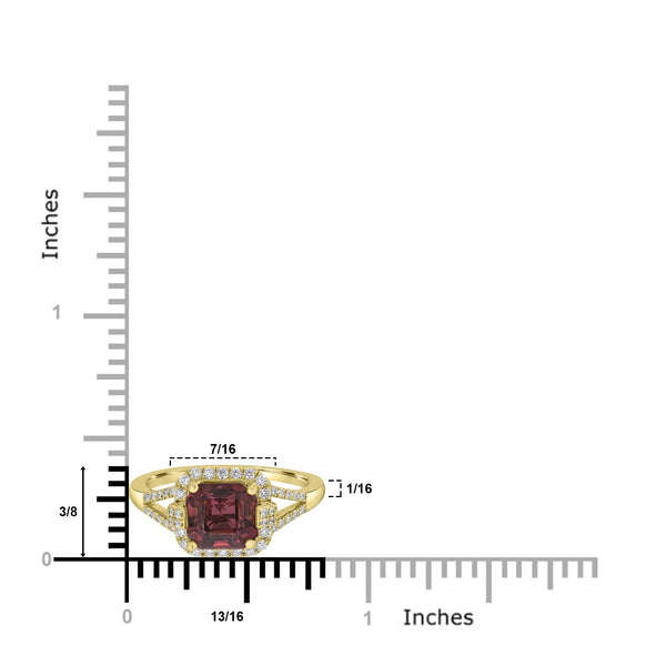 2.57ct  Tourmaline Rings with 0.3tct Diamond set in 18K Yellow Gold