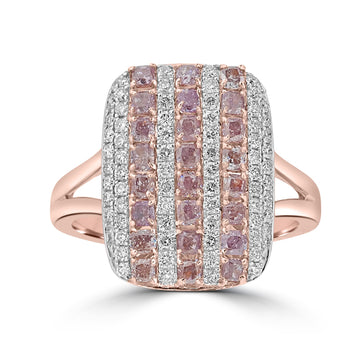 1.07ct  Diamond Rings with 0.48tct Diamond set in 18K Rose Gold