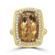 9.76ct  Yellow Beryl Rings with 0.44tct Diamond set in 18K Yellow Gold