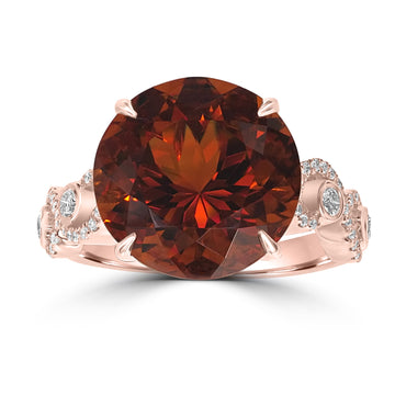 8.61ct  Citrine Rings with 0.3tct Diamond set in 18K Yellow Gold
