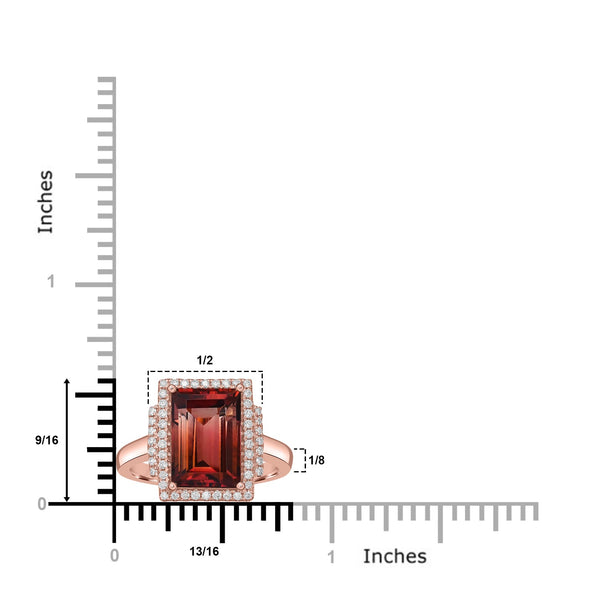 4.7ct Tourmaline Rings with 0.24tct Diamond set in 18K Rose Gold