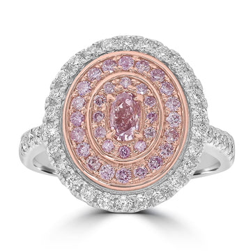 0.27ct Diamond Rings with 0.85tct Diamond set in 18K Two Tone Gold