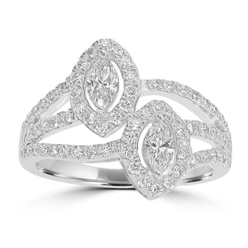 0.37tct Diamond Rings with 0.63tct Diamond set in 18K White Gold