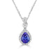 1.63ct Tanzanite Pendant with 0.33tct diamonds set in 14K white gold