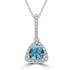 1.14ct  Aquamarine Pendants with 0.44tct Diamond set in 14K White Gold