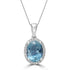 1.86ct  Aquamarine Pendants with 0.11tct Diamond set in 14K White Gold