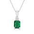 1.16ct Emerald Pendants with 0.02tct Diamond set in 14K White Gold