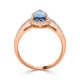 1.22 Aquamarine Rings with 0.28tct Diamond set in 14K Rose Gold