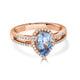 1.22 Aquamarine Rings with 0.28tct Diamond set in 14K Rose Gold