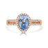 1.22 Aquamarine Rings with 0.28tct Diamond set in 14K Rose Gold