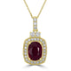 1.77ct  Ruby Pendants with 0.39tct Diamond set in 14K Yellow Gold