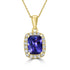 1.8ct Tanzanite Pendants with 0.22tct Diamond set in 14K Yellow Gold