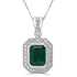 2.88ct   Emerald Pendants with 0.44tct Diamond set in 14K White Gold
