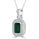 2.88ct   Emerald Pendants with 0.44tct Diamond set in 14K White Gold