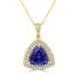 4.41 Tanzanite Pendants with 0.63tct Diamond set in 14K Yellow Gold