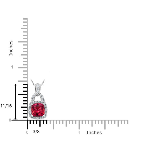 1.06ct Tourmaline Pendant with 0.21tct Diamonds set in 14K White Gold