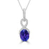 1.52ct Tanzanite Pendants with 0.16tct Diamond set in 14K White Gold