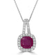 1.45ct  Ruby Pendants with 0.27tct Diamond set in 14K White Gold
