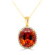 11.12ct Citrine Pendant with 0.35tct Diamonds set in 14K Yellow Gold