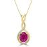 3.55ct  Ruby Pendants with 0.11tct Diamond set in 14K Yellow Gold