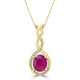 3.55ct  Ruby Pendants with 0.11tct Diamond set in 14K Yellow Gold