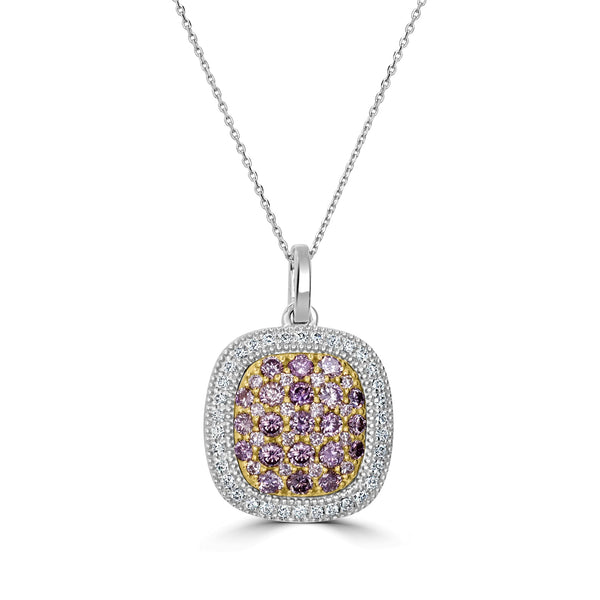 0.74tct Pink Diamond Pendant with 1.11tct Diamonds set in 14KW/22KY Two Tone Gold