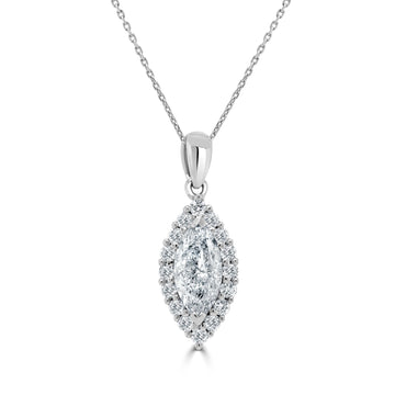 0.72ct Diamond Pendant with 0.27tct Diamonds set in 14K White Gold