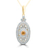0.10Ct Orange Diamond Pendant With 0.33Tct Diamond Accents Set In 14K Yellow Gold