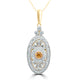 0.10Ct Orange Diamond Pendant With 0.33Tct Diamond Accents Set In 14K Yellow Gold