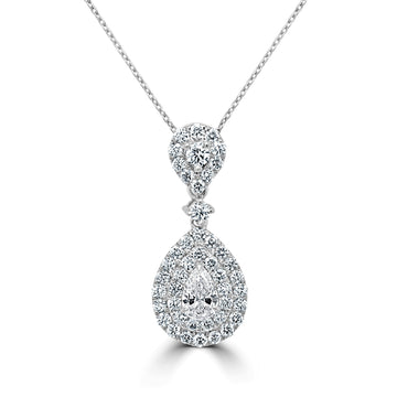 0.3ct Diamond Pendant with 0.71tct Diamonds set in 950 Platinum
