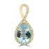 1.64ct Aquamarine Pendants with 0.19tct Diamond set in 18K Yellow Gold