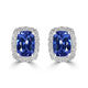 2.08ct Tanzanite Earrings with 0.39tct Diamond set in 14K White Gold