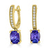 3.15tct Tanzanite Earrings with 0.21tct diamonds set in 14K yellow gold