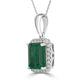 2.9ct   Emerald Pendants with 0.21tct Diamond set in 14K White Gold
