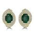 3.98tct Emerald Earring with 0.76tct Diamonds set in 14K Yellow Gold